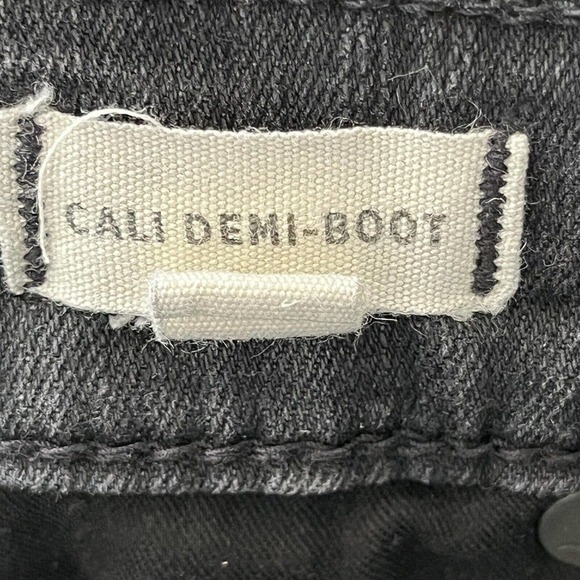 Madewell Cali Demi-Boot Jeans 23 Berkeley Black Raw Chewed Hem Stretch - Picture 10 of 11